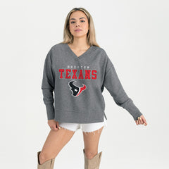 Gameday Couture Women's French Terry V-Neck Pullover Sweatshirt - Houston Texans Pullover