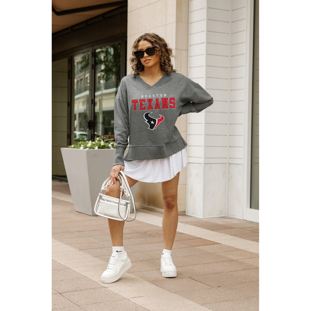 Gameday Couture Women's French Terry V-Neck Pullover Sweatshirt - Houston Texans Pullover