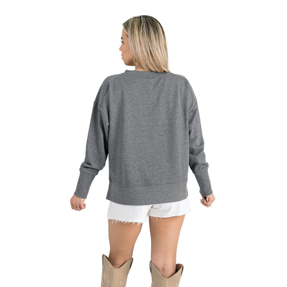 Gameday Couture Women's French Terry V-Neck Pullover Sweatshirt - Green Bay Packers Pullover