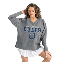 Gameday Couture Women's French Terry V-Neck Pullover Sweatshirt - Indianapolis Colts Pullover