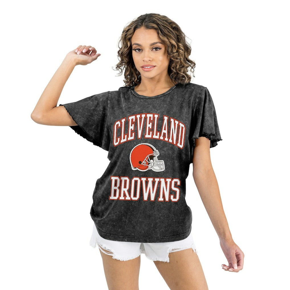 Gameday Couture Women's Relaxed Flutter Sleeve T-Shirt - Cleveland Browns T-shirts