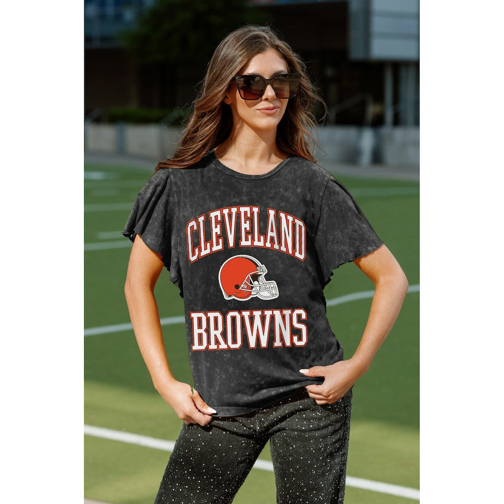 Gameday Couture Women's Relaxed Flutter Sleeve T-Shirt - Cleveland Browns T-shirts