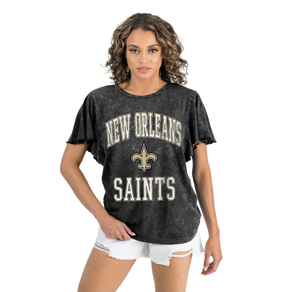 Gameday Couture Women's Relaxed Flutter Sleeve T-Shirt - New Orleans Saints T-shirts