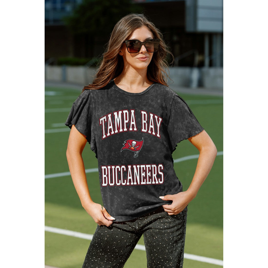 Gameday Couture Women's Relaxed Flutter Sleeve T-Shirt - Tampa Bay Buccaneers T-shirts