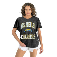 Gameday Couture Women's Relaxed Flutter Sleeve T-Shirt - Los Angeles Chargers T-shirts
