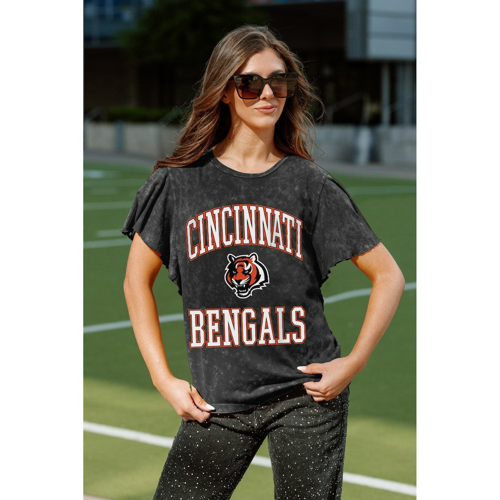 Gameday Couture Women's Relaxed Flutter Sleeve T-Shirt - Cincinnati Bengals T-shirts