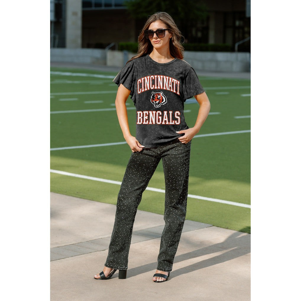 Gameday Couture Women's Relaxed Flutter Sleeve T-Shirt - Cincinnati Bengals T-shirts