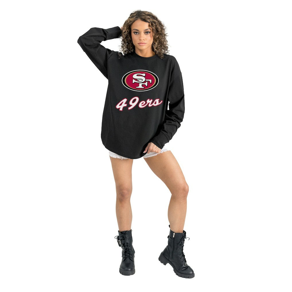 Gameday Couture Women's Oversized Long Sleeve T-Shirt - San Francisco 49ers T-shirts