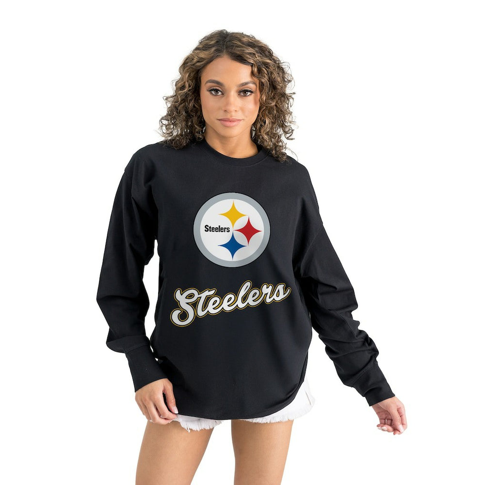 Gameday Couture Women's Oversized Long Sleeve T-Shirt - Pittsburgh Steelers T-shirts