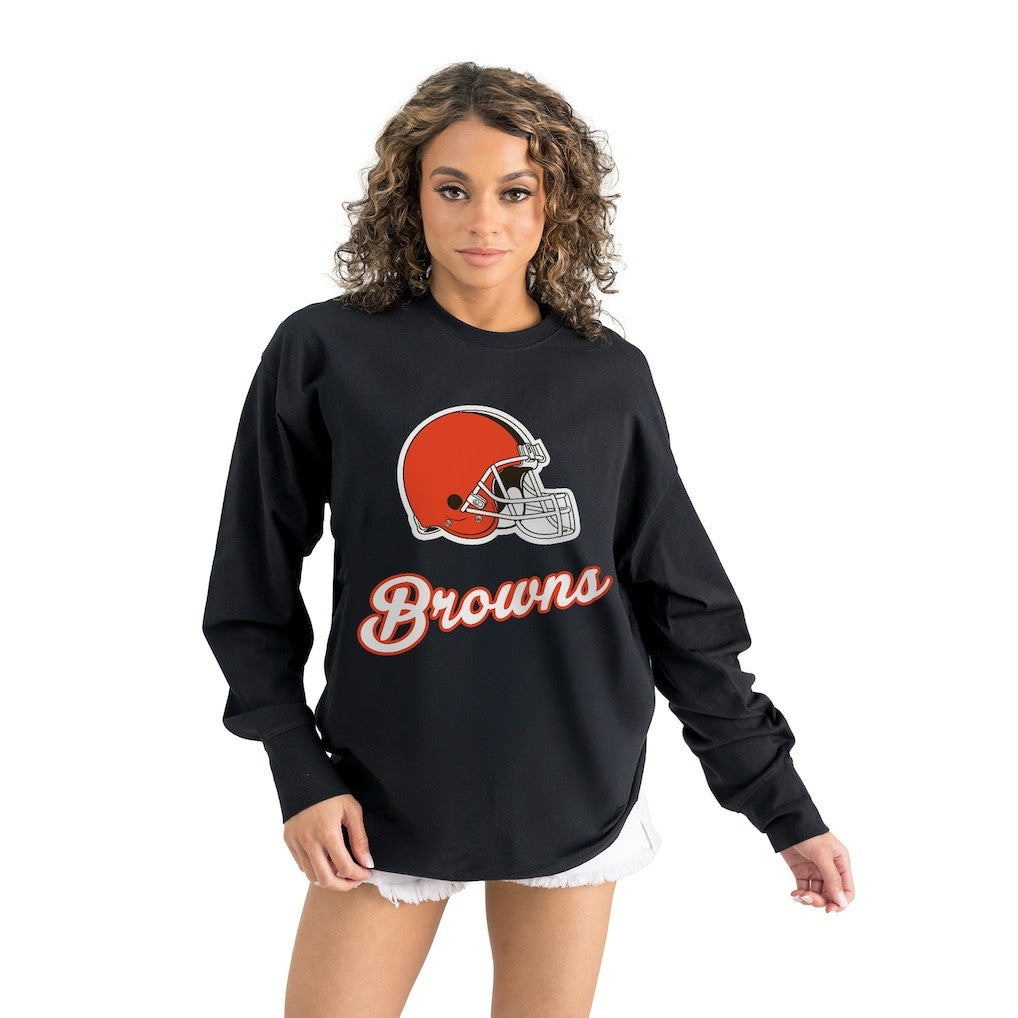 Gameday Couture Women's Oversized Long Sleeve T-Shirt - Cleveland Browns T-shirts