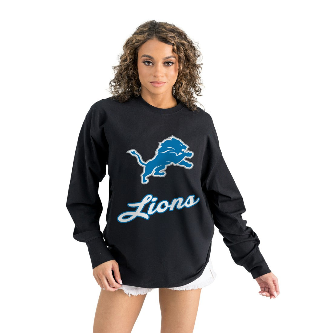 Gameday Couture Women's Oversized Long Sleeve T-Shirt - Detroit Lions T-shirts
