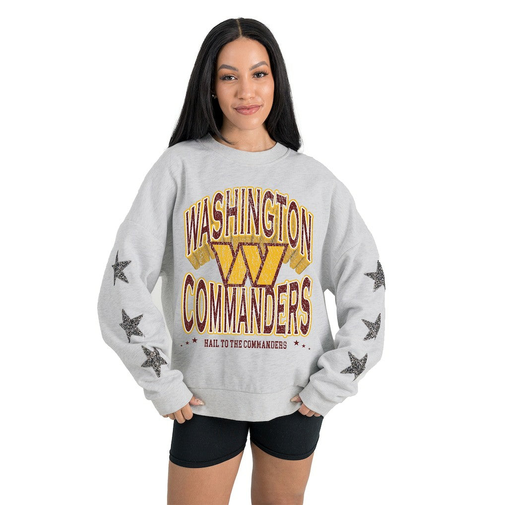 Gameday Couture Women's Resilience Relaxed Rhinestone Pullover Sweatshirt - Washington Commanders Pullover