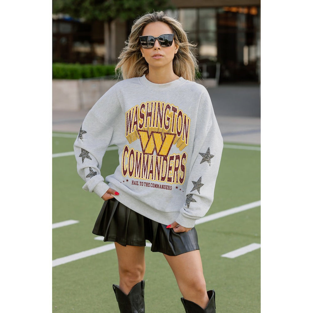 Gameday Couture Women's Resilience Relaxed Rhinestone Pullover Sweatshirt - Washington Commanders Pullover