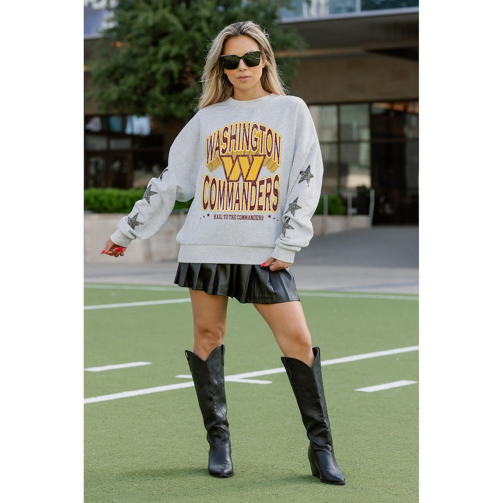 Gameday Couture Women's Resilience Relaxed Rhinestone Pullover Sweatshirt - Washington Commanders Pullover