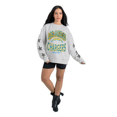 Gameday Couture Women's Resilience Relaxed Rhinestone Pullover Sweatshirt - Los Angeles Chargers Pullover