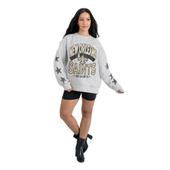 Gameday Couture Women's Resilience Relaxed Rhinestone Pullover Sweatshirt - New Orleans Saints Pullover