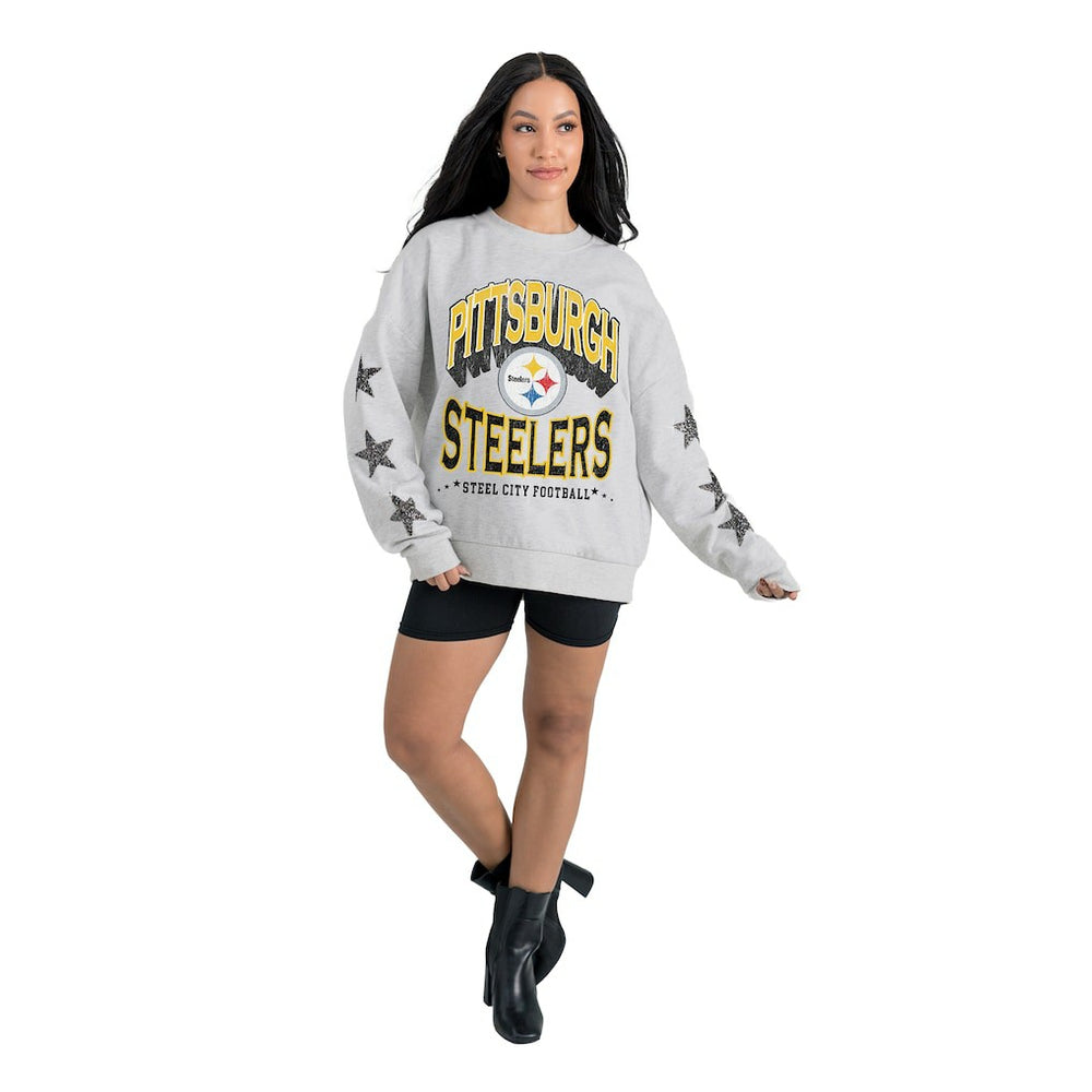 Gameday Couture Women's Resilience Relaxed Rhinestone Pullover Sweatshirt - Pittsburgh Steelers Pullover