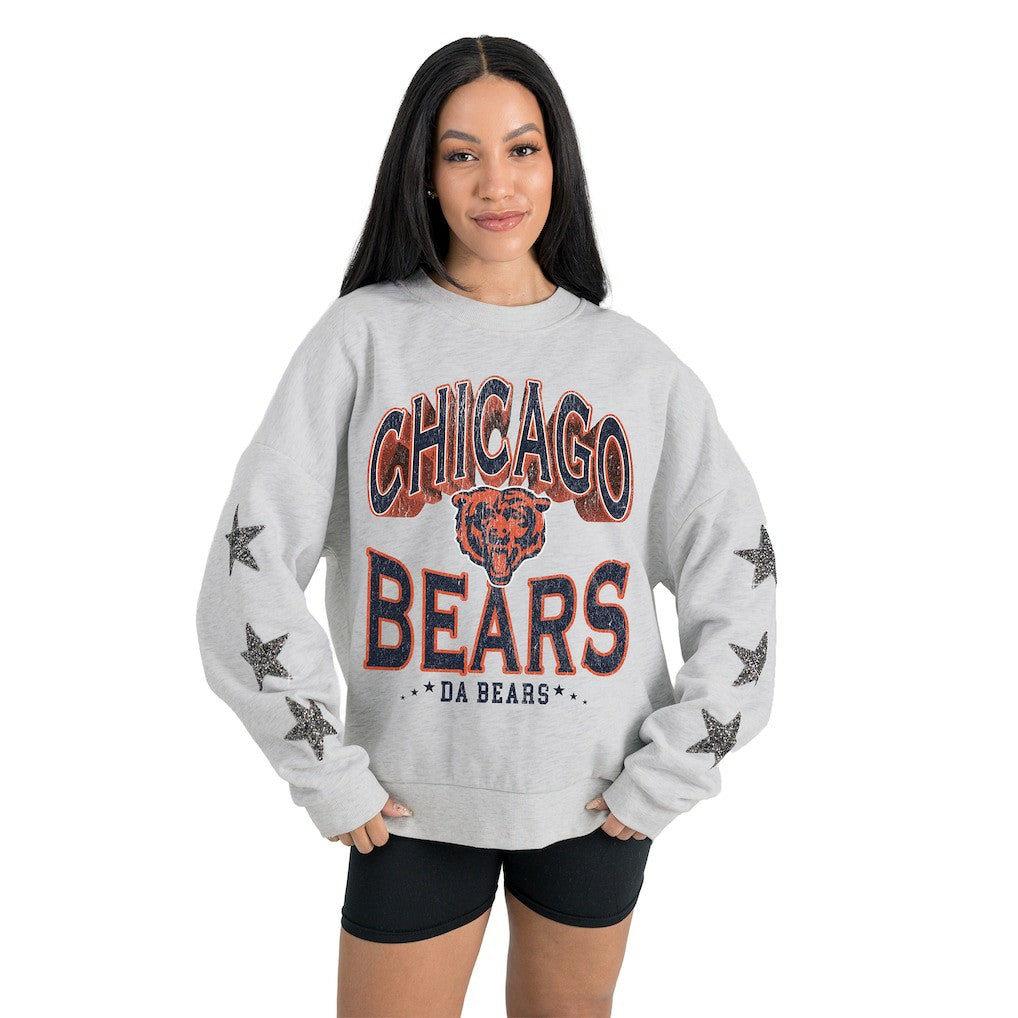 Gameday Couture Women's Resilience Relaxed Rhinestone Pullover Sweatshirt - Chicago Bears Pullover