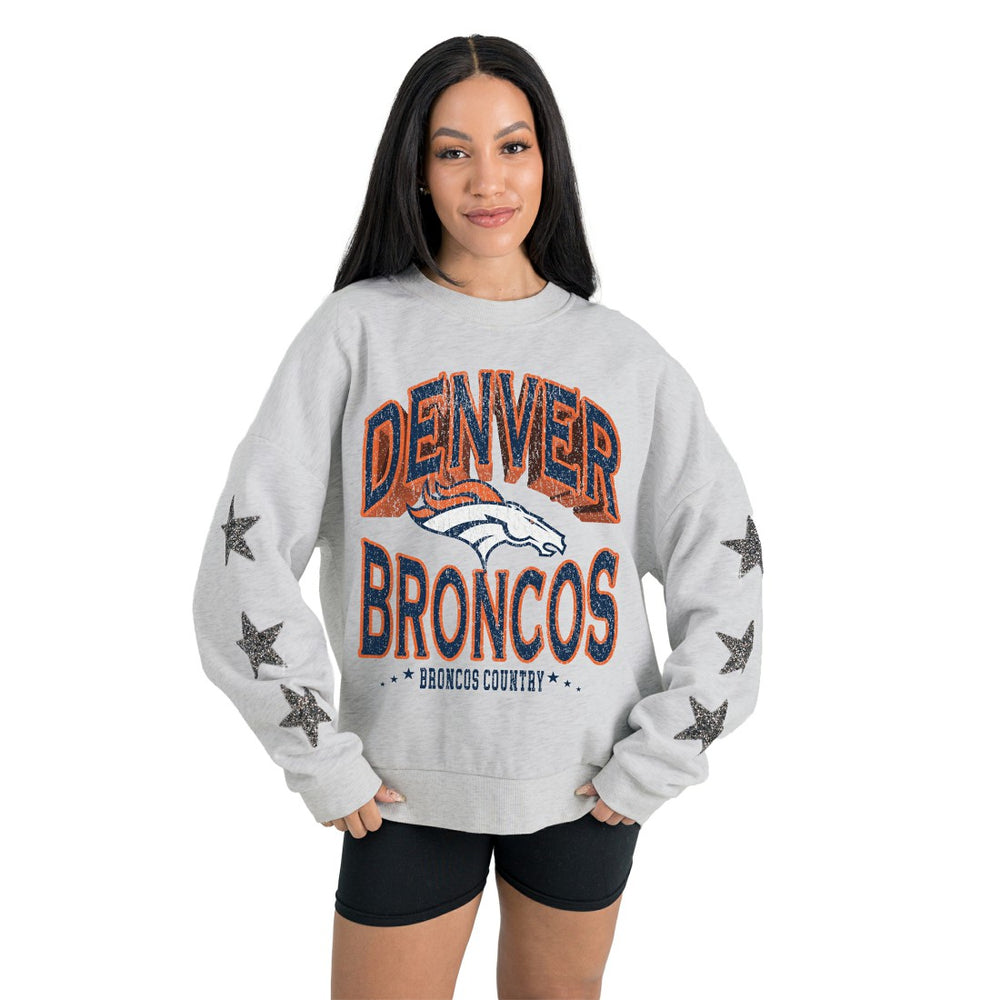 Gameday Couture Women's Resilience Relaxed Rhinestone Pullover Sweatshirt - Denver Broncos Pullover