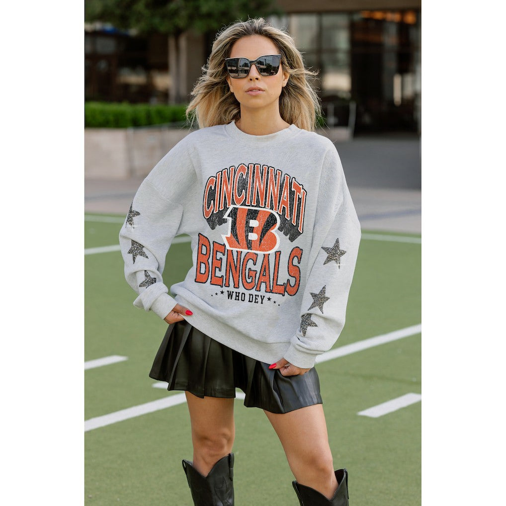 Gameday Couture Women's Resilience Relaxed Rhinestone Pullover Sweatshirt - Cincinnati Bengals Pullover