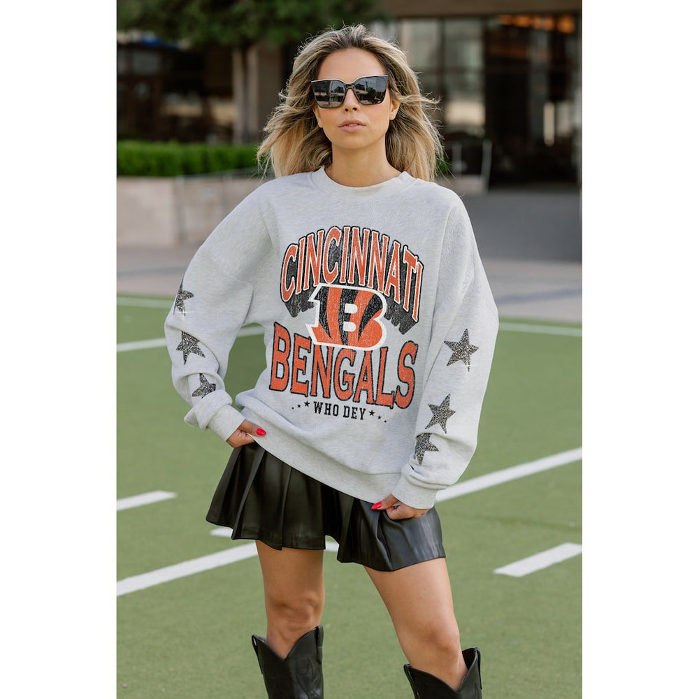 Gameday Couture Women's Resilience Relaxed Rhinestone Pullover Sweatshirt - Cincinnati Bengals Pullover