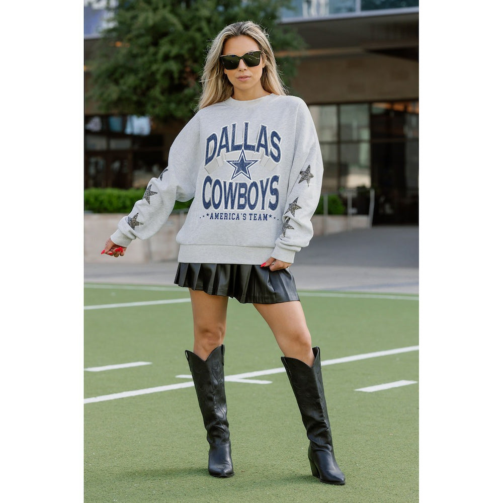 Gameday Couture Women's Resilience Relaxed Rhinestone Pullover Sweatshirt - Dallas Cowboys Pullover