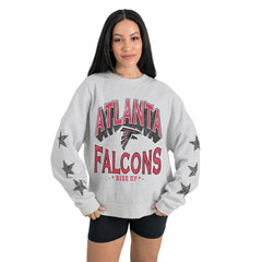 Gameday Couture Women's Resilience Relaxed Rhinestone Pullover Sweatshirt - Atlanta Falcons Pullover