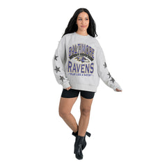 Gameday Couture Women's Resilience Relaxed Rhinestone Pullover Sweatshirt - Baltimore Ravens Pullover