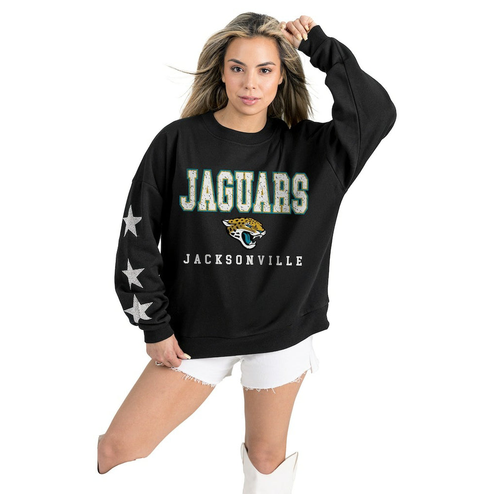 Gameday Couture Women's Velocity Relaxed Rhinestone Pullover Sweatshirt - Jacksonville Jaguars Pullover