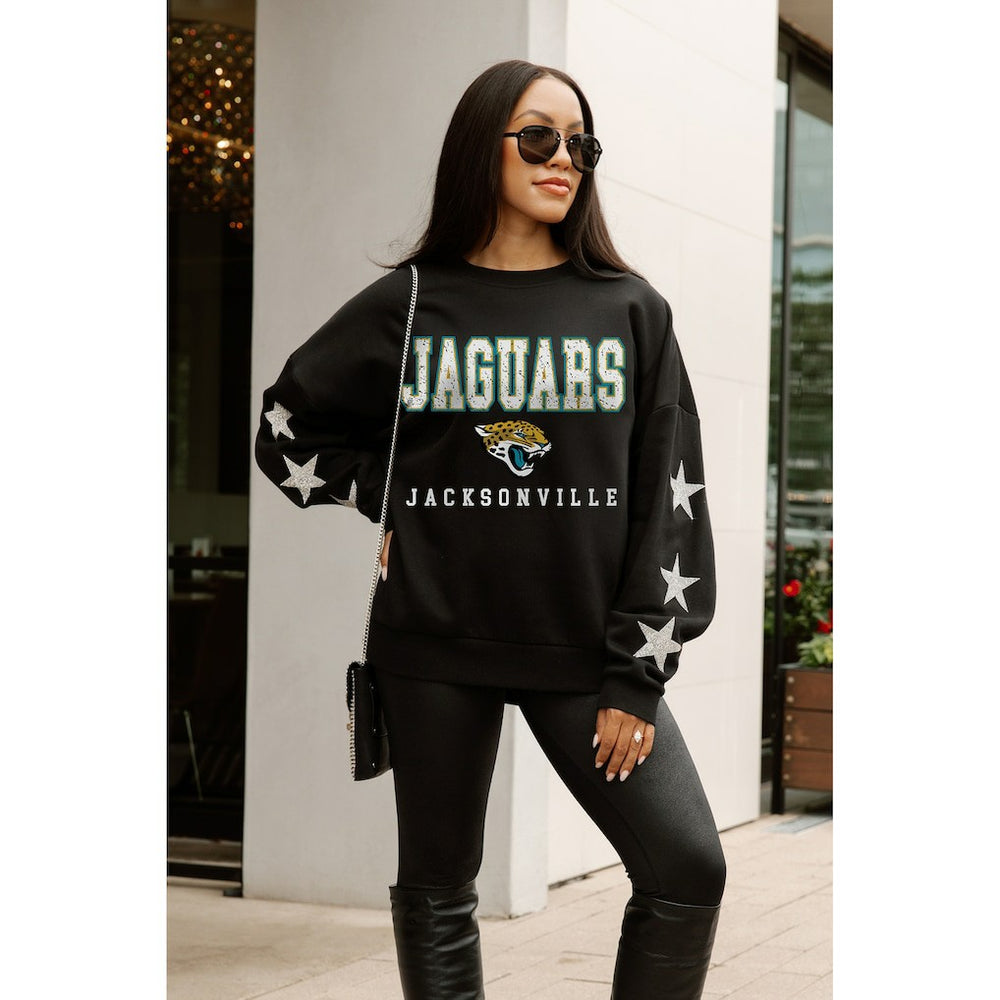 Gameday Couture Women's Velocity Relaxed Rhinestone Pullover Sweatshirt - Jacksonville Jaguars Pullover