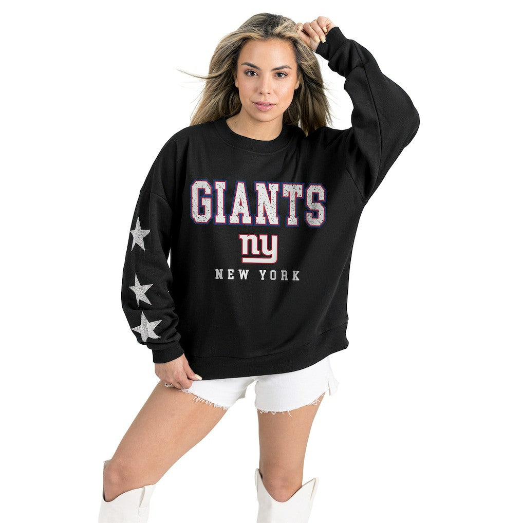 Gameday Couture Women's Velocity Relaxed Rhinestone Pullover Sweatshirt - New York Giants Pullover