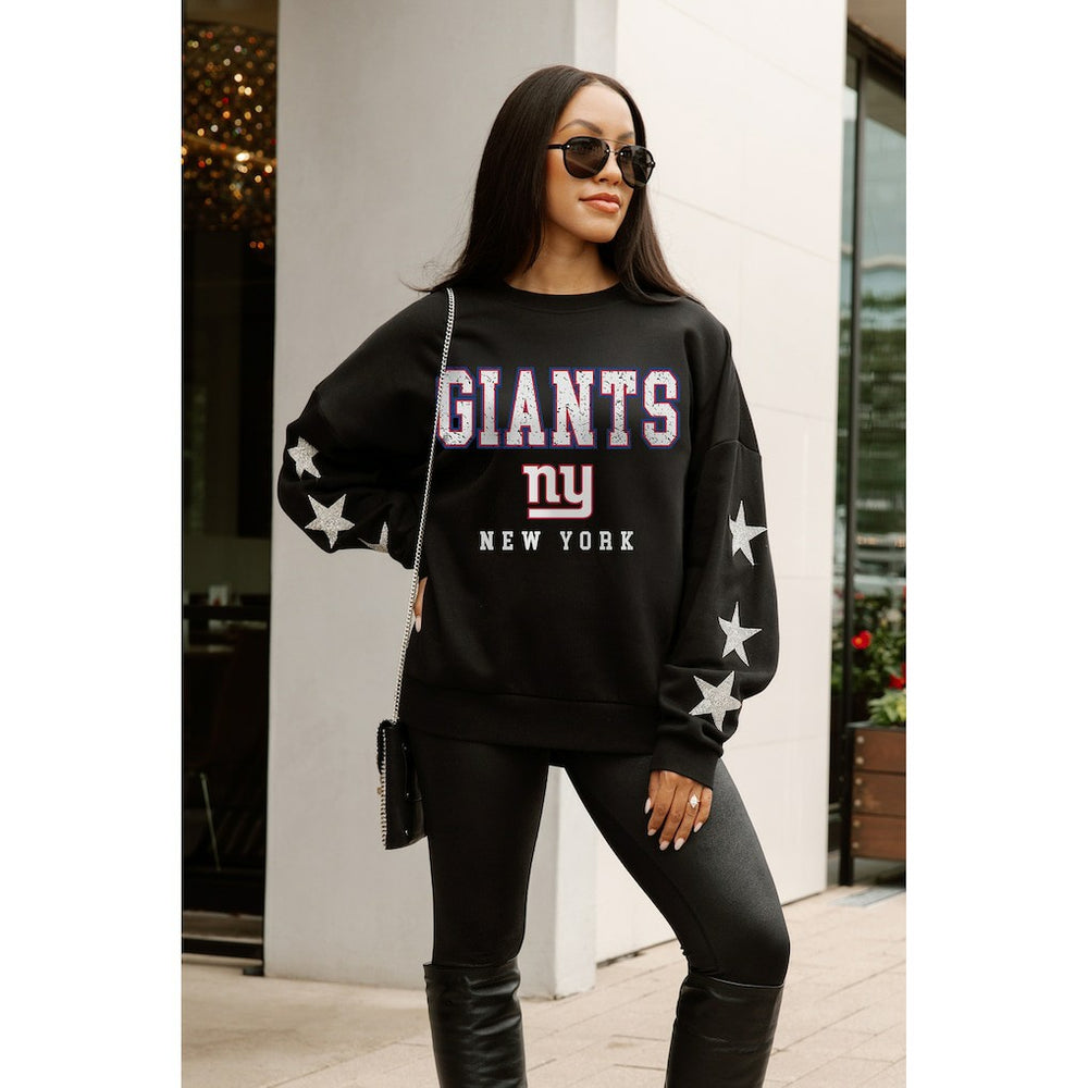 Gameday Couture Women's Velocity Relaxed Rhinestone Pullover Sweatshirt - New York Giants Pullover