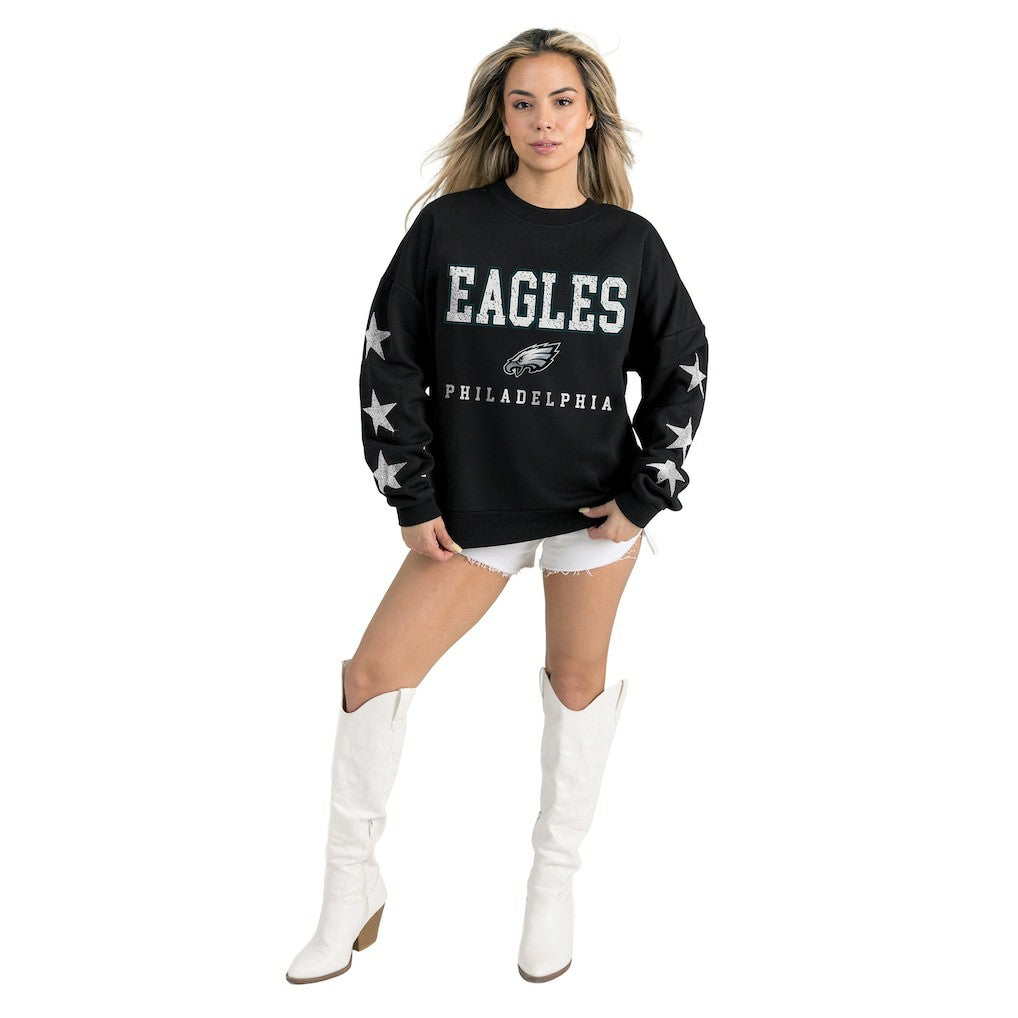 Gameday Couture Women's Velocity Relaxed Rhinestone Pullover Sweatshirt - Philadelphia Eagles Pullover