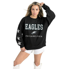 Gameday Couture Women's Velocity Relaxed Rhinestone Pullover Sweatshirt - Philadelphia Eagles Pullover