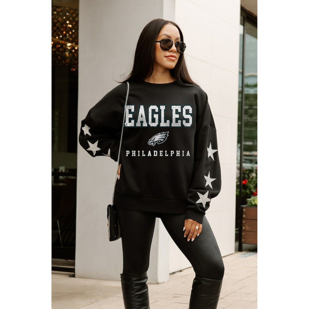 Gameday Couture Women's Velocity Relaxed Rhinestone Pullover Sweatshirt - Philadelphia Eagles Pullover