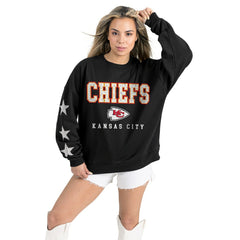 Gameday Couture Women's Velocity Relaxed Rhinestone Pullover Sweatshirt - Kansas City Chiefs Pullover
