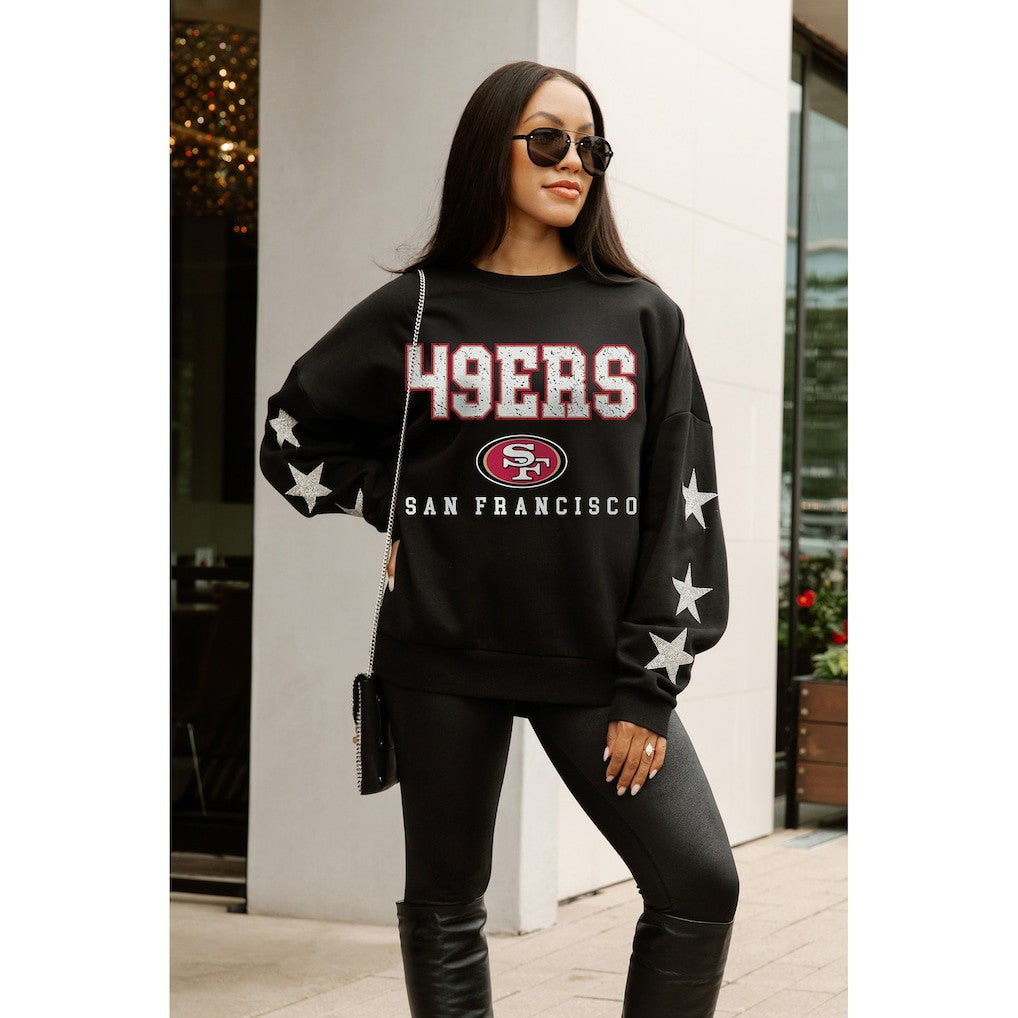 Gameday Couture Women's Velocity Relaxed Rhinestone Pullover Sweatshirt - San Francisco 49ers Pullover