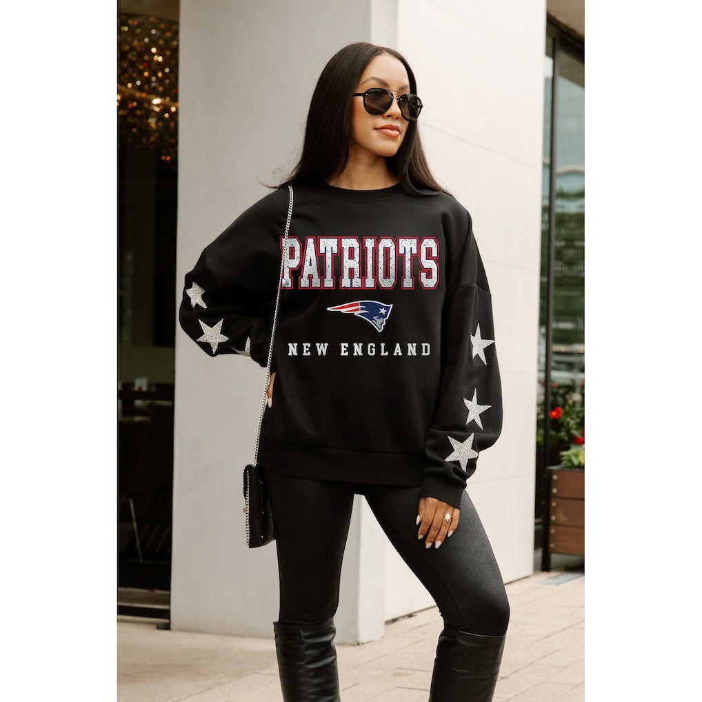Gameday Couture Women's Velocity Relaxed Rhinestone Pullover Sweatshirt - New England Patriots Pullover