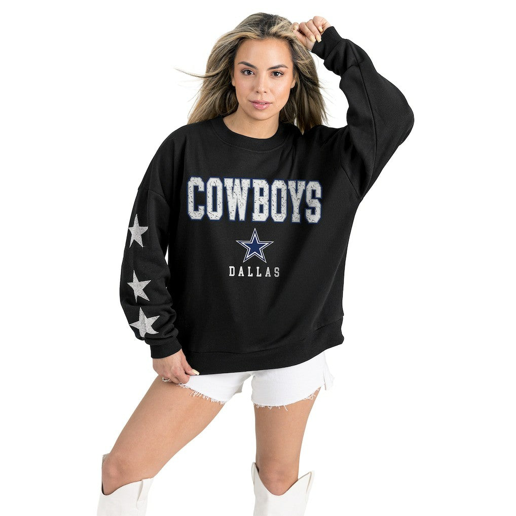 Gameday Couture Women's Velocity Relaxed Rhinestone Pullover Sweatshirt - Dallas Cowboys Pullover