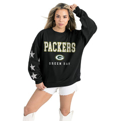 Gameday Couture Women's Velocity Relaxed Rhinestone Pullover Sweatshirt - Green Bay Packers Pullover