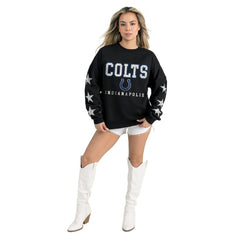 Gameday Couture Women's Velocity Relaxed Rhinestone Pullover Sweatshirt - Indianapolis Colts Pullover