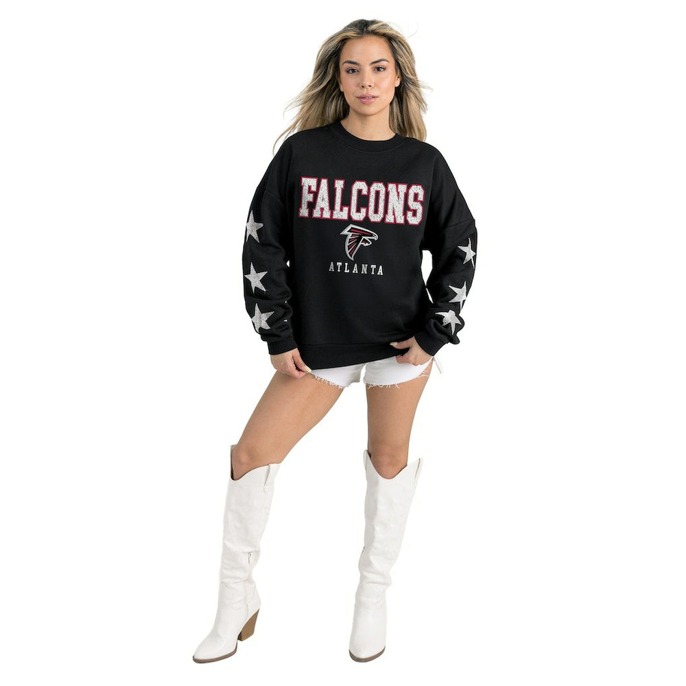 Gameday Couture Women's Velocity Relaxed Rhinestone Pullover Sweatshirt - Atlanta Falcons Pullover