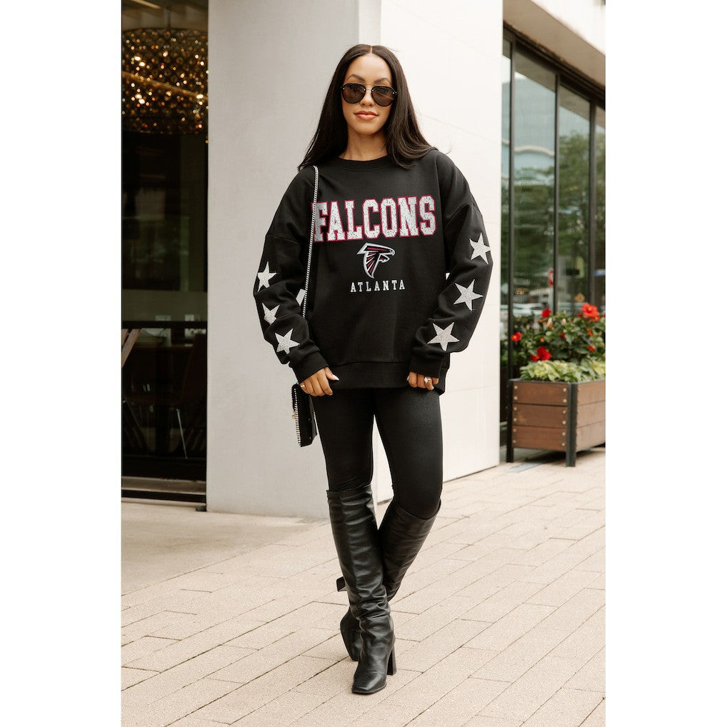 Gameday Couture Women's Velocity Relaxed Rhinestone Pullover Sweatshirt - Atlanta Falcons Pullover