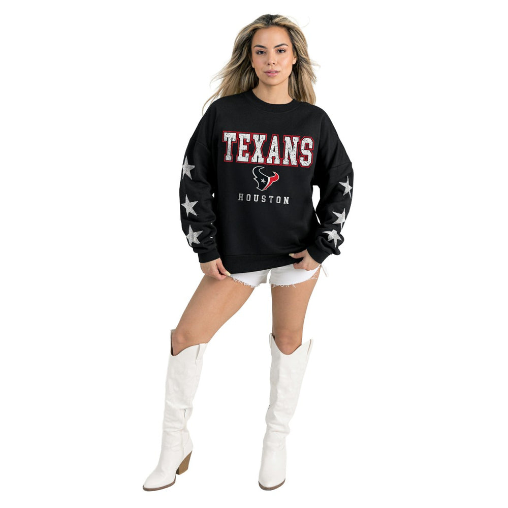 Gameday Couture Women's Velocity Relaxed Rhinestone Pullover Sweatshirt - Houston Texans Pullover