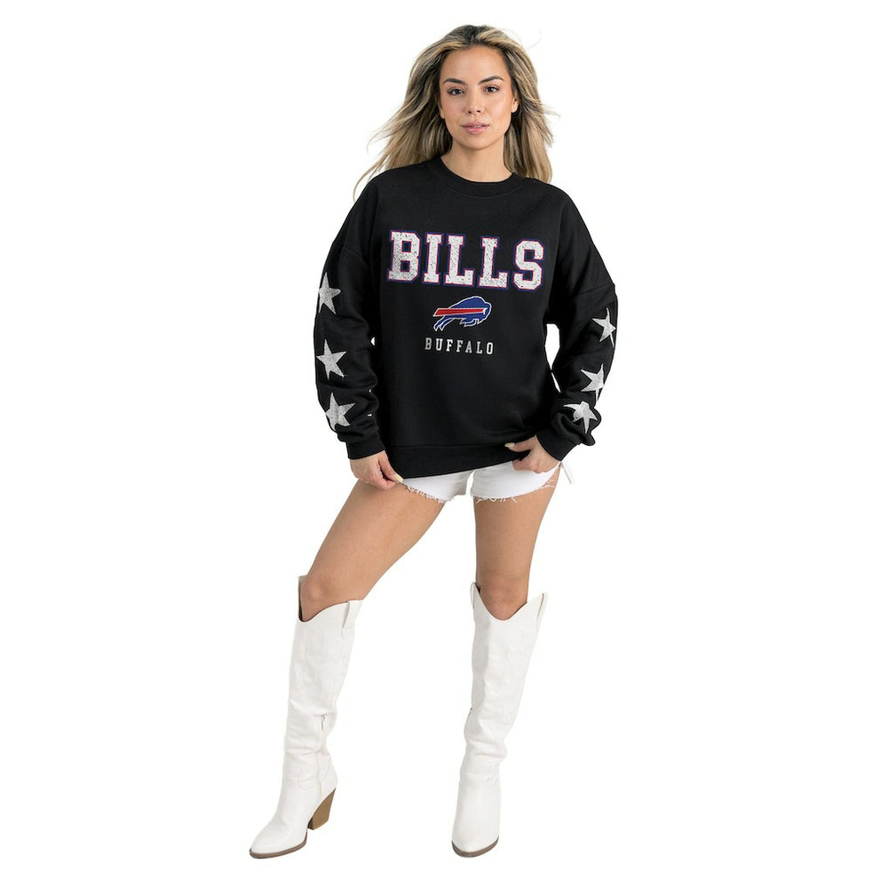 Gameday Couture Women's Velocity Relaxed Rhinestone Pullover Sweatshirt - Buffalo Bills Pullover