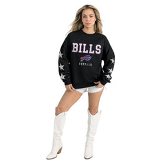Gameday Couture Women's Velocity Relaxed Rhinestone Pullover Sweatshirt - Buffalo Bills Pullover