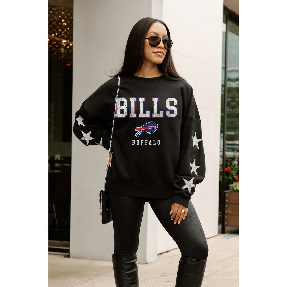 Gameday Couture Women's Velocity Relaxed Rhinestone Pullover Sweatshirt - Buffalo Bills Pullover