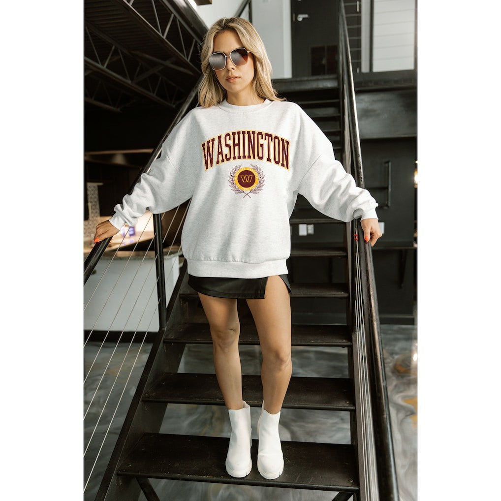 Gameday Couture Women's Traditional Logo Oversized Premium Fleece Pullover Sweatshirt - Washington Commanders Pullover