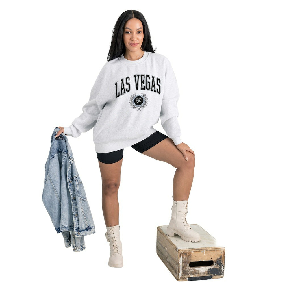 Gameday Couture Women's Traditional Logo Oversized Premium Fleece Pullover Sweatshirt - Las Vegas Raiders Pullover