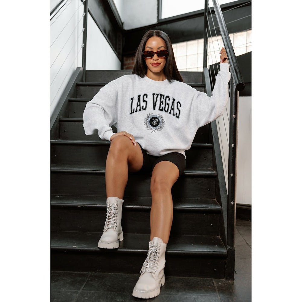Gameday Couture Women's Traditional Logo Oversized Premium Fleece Pullover Sweatshirt - Las Vegas Raiders Pullover